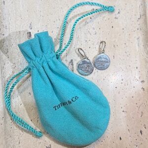 Please Return to Tiffany & Co. sterling silver earrings with drawstring bag
